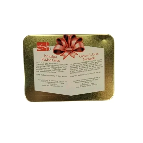Coca-Cola Christmas Santa Nostalgic Playing Cards W/Tin 1996 Limited Edition New - Picture 5 of 10